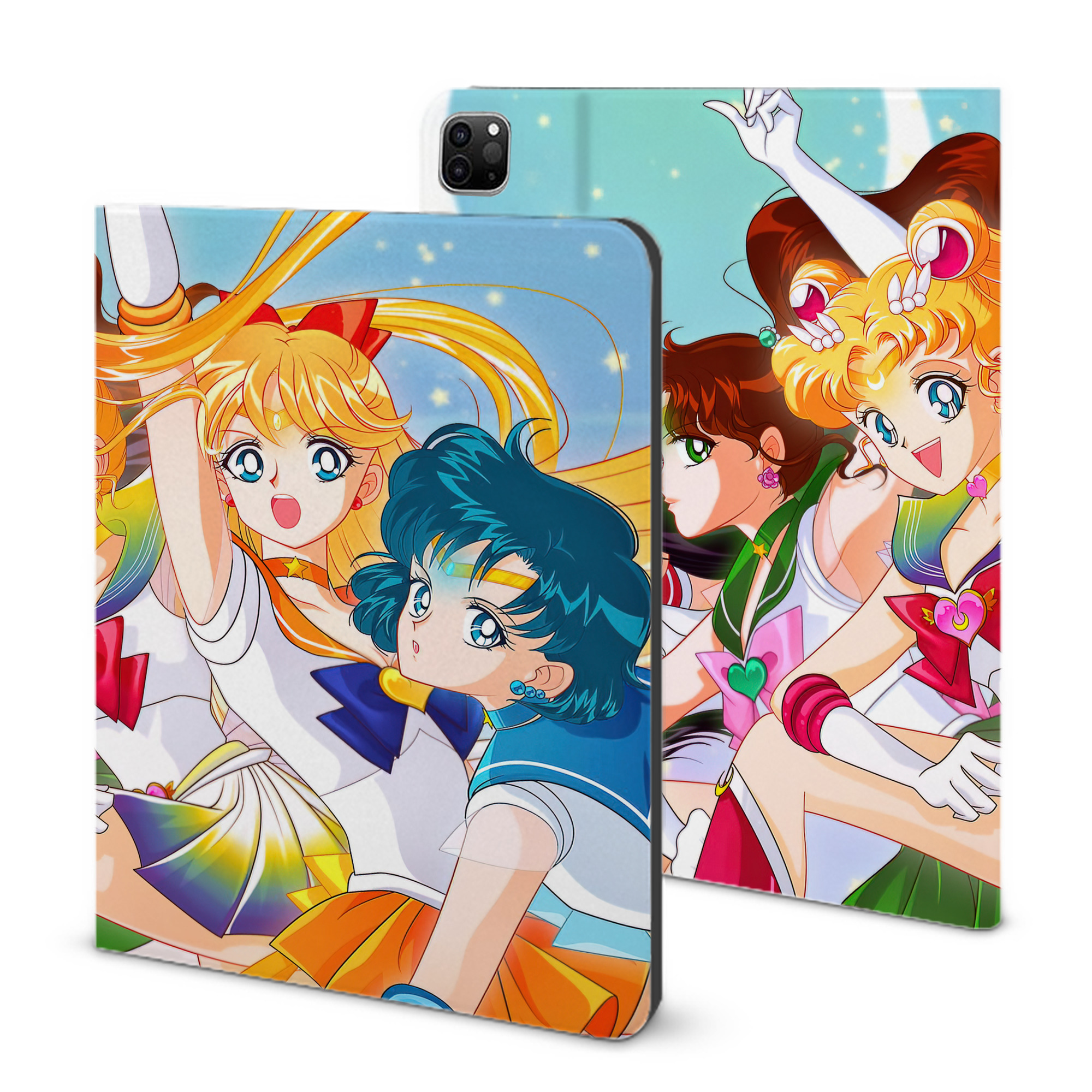 （画像用） 美少女戦士セーラームーン Sailor Moon IPad ケース ブック型 PUレザー TPU 耐衝撃 軽量 薄型 ペン収納なし 全面保護 IPad 各モデル対応